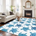 thumbnail image 3 of Blue Coastal Turtle Area Rug 8x10 Washable Rug Non Slip Ocean Beach Nautical Marine Life Large Area Rug Soft Stainresistant Indoor Floor Carpet for Living Room Bedroom Home Office Dining Room Nursery, 3 of 8