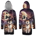 thumbnail image 3 of Spooky Halloween Night Witch Shiba Inu Glowing Pumpkins All Over Print 3D Hooded Duffle Toggle Coat Shibas Dog Lovers Gifts Idea - 12015, 3 of 6