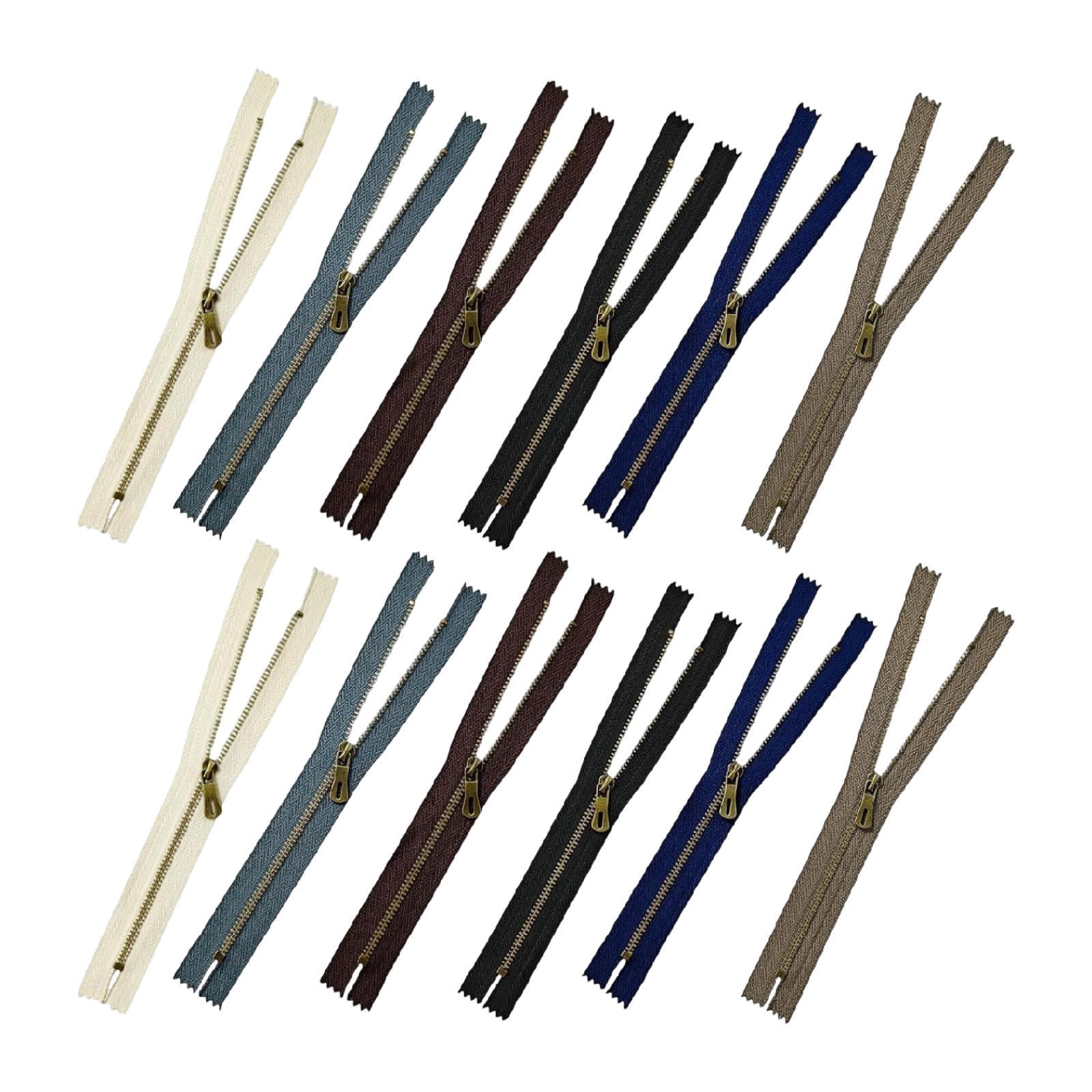 HILABEE 12 Pieces Bag Zippers Replacement Metal Zippers Sewing Crafts Accessories Jackets Coats Handbags Dresses Jeans Pockets Sturdy Nylon Material Suitable 30cm