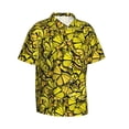 thumbnail image 2 of Uemuo Yellow Butterflies Printed Regular Fit Short Sleeve Casual Hawaiian Shirt for Men,Aloha shirt,Tropical shirt,Floral print shirt,Vacation Beach shirt-Large, 2 of 9