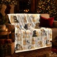thumbnail image 3 of Cuddling Dogs Hearts, Playful Pet Portrait Pattern, Warm Flannel Blanket for Living Room and Reading Nook with Detailed Artwork, Dog Lovers Friendship Gift, Pet Lover Home Decor, 3 of 9
