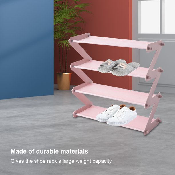 Soporte para zapatos de 4 capas, estante para zapatos práctico y plegable, ajustable para armario de entrada