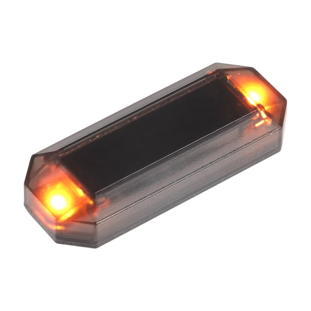 Unique Bargains Universal Car Solar Power Simulated Dummy Alarm Car Anti-Theft LED Flashing Warning Yellow Light Black