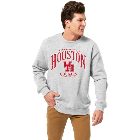 Men's-League Collegiate Wear Heather Gray Houston Cougars Essentials 2.0 Pullover Sweatshirt