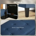 thumbnail image 5 of XiHuaZhaoChen 36" Ottoman with Storage, Storage Ottoman Bench with Lift Top and Rubberwood Legs, Linen Upholstered Entryway Bench with Seating for Living Room, Bedroom, Holds up to 330 lb, Dark Blue, 5 of 11