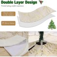thumbnail image 3 of White Christmas Tree Skirt, 48 Inches White Gold Tree Skirt Christmas Flower Branch Pattern (flower), 3 of 5