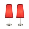 thumbnail image 4 of Aspen Creative 40084-5, 2-Pack Set - One-Light Candlestick Table Lamp, Contemporary Design in Satin Nickel, 14 1/4" High, 4 of 7