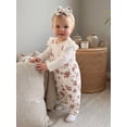thumbnail image 3 of Loicainy Infant Baby Girls Fall Romper Outfits 3 6 9 12 Months Rose Print Long Sleeve Jumpsuit and Headband Set, 3 of 9