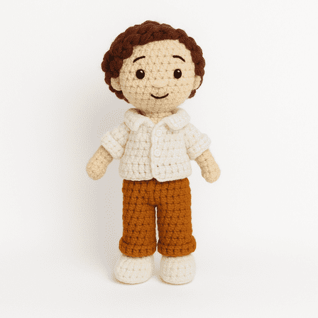 Crochet Baby Boy Doll Hand-Made Stuffed Toy, Detachable Cloth best Gift Toy for Him, Handknitted Gift with perfection