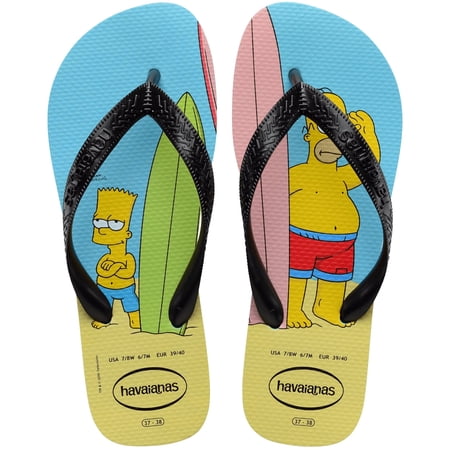 Havaianas Men's The Simpsons Flip Flop Sandals, Blue/Black, Size 11/12