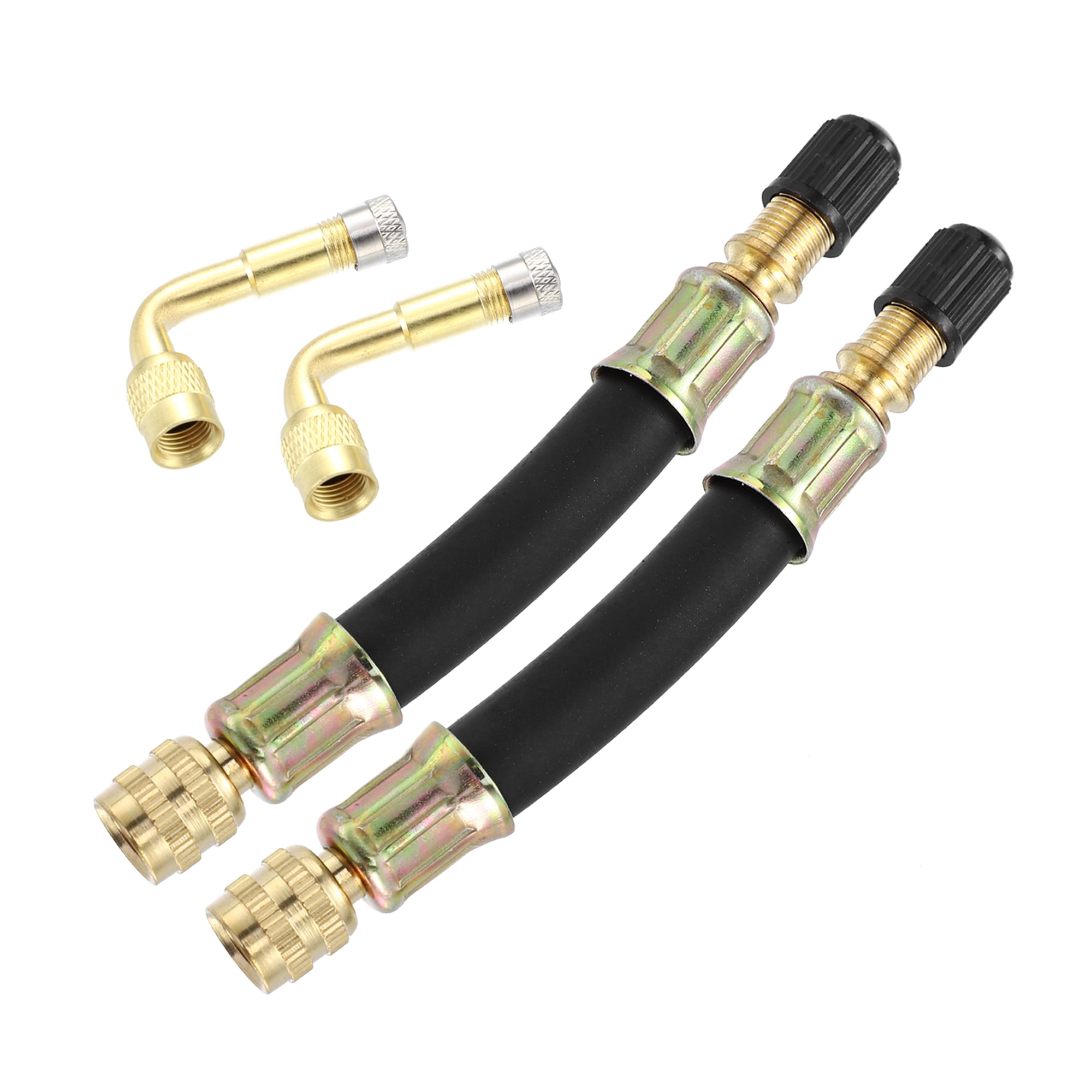 4pcs Tire Valve Stem Extension Tool 2 Dual Valve Stem Extender Pipe