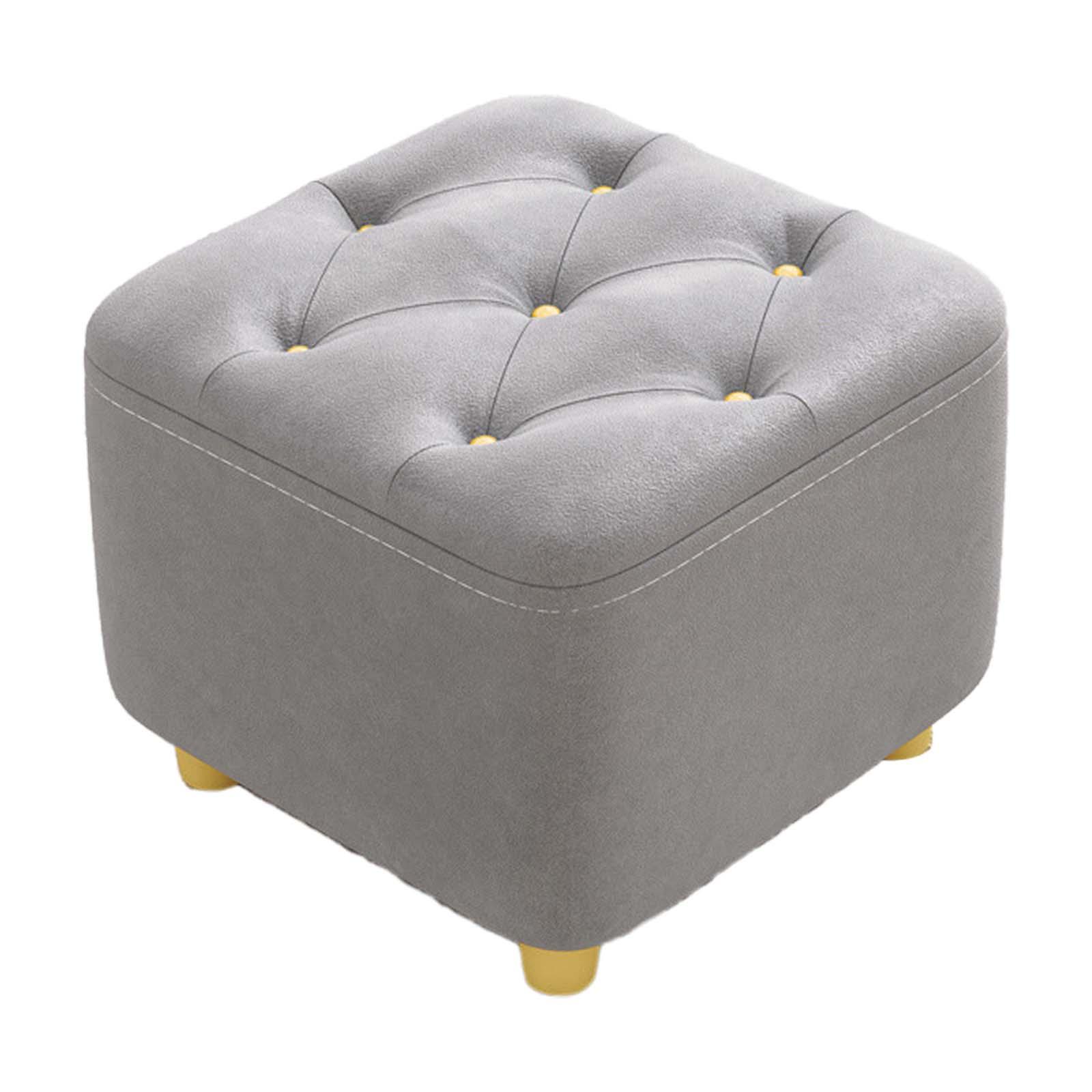 Square Footstool Foot Stool Comfortable Stepstool Creative Ottoman Stool Footrest for Living Room Dressing Room Bedroom Couch gray - image 5 of 8
