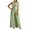 Green, variant on TOUMENY Spring Fall Jumpsuits for Women Casual Sleeveless Wide Leg High Waist V-Neck Zipper Romper Solid Fashion Vacation Party Loose Fit Green M