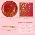 thumbnail image 2 of Red and Gold Party Supplies,Serves 35 Guests 7" Red Paper Plates Napkins,Birthday Plates and Napkins for Wedding Graduation, 2 of 7