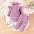 thumbnail image 3 of Farysays Baby Girl Clothes Outfits Cute Little Daisy Print Romper Flared Pants 3Pcs 0 3 6 9 12 18 Months, 3 of 7