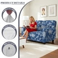 thumbnail image 4 of TSOVTHRID Vintage Floral Blue Print Loveseat Recliner Covers Soft Reclining Loveseat Slipcover 6-Piece Stretch Polyester Recliner Cover for 2 Seat Sofa Couch, 4 of 7