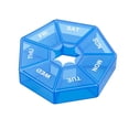 thumbnail image 4 of Advancent Paquete de 2 pastilleros semanales 7 rejillas de almacenamiento Pastillas diarias Dispensador de tabletas Caja organizadora para el Azul 5Conjunto, 4 of 6