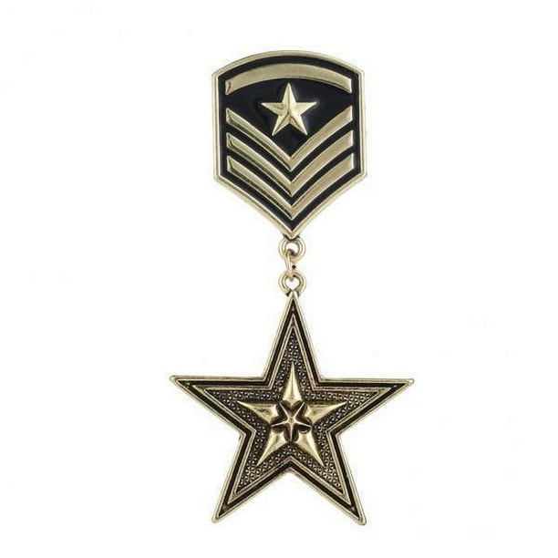 Paquete de 2-4 mini medallas de estrella de metal de aleación vintage, broche pequeño con insignia, antiguo 2 piezas