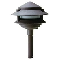 LED Pagoda Landscape Lights 12V - Bronze Finish Path Lights, 17" Area Lighting with Clear Glass Lens, Warm White 3000K, IP67 Waterproof