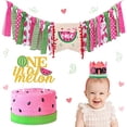 thumbnail image 2 of Vansolinne Sandía Cumpleaños Trona Banner One Melon Crown Hat One in a Melon Cake Topper S Vansolinne Vansolinne, 2 of 2