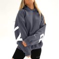 thumbnail image 2 of Fashiona Women's Letter Print Loose Pullover Hooded Sweatshirt Tops, 2 of 5