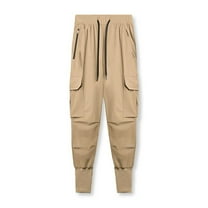 SWSMCLT Men's Athletic Jogging Harem Hiking Sweatpants Waterproof Pants Drawstring Jogger Casual Pants Khaki XX-Large