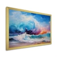 thumbnail image 2 of Designart "Vibrant Waves at the Beach IV" Coastal Framed Wall Art Decor - Coastal Orange Coastal Waves Entryway Framed Wall Art Print, 2 of 6