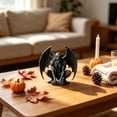 thumbnail image 4 of Pnmtdaia Vintage Bearded Gargoyle Squatting Resin Statue Gothic Dark Halloween Desktop Ornament Spooky Medieval Themed Home Mantel Tabletop Display Decor Accent, 4 of 7