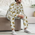 thumbnail image 7 of Fotbe Hohey Bee Golden2 Pattern Long Sleeve Pajama Set for Men,Sleepwear Set,2-piece Loungewear Set,Soft PJs Comfy Nightwear with Pockets-XX-Large, 7 of 7