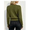 thumbnail image 2 of Women’s Fitted V-Neck Ribbed Knit Sweater, Long Sleeve Pullover Top, Sizes S-XL, 2 of 6