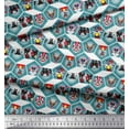 thumbnail image 2 of Soimoi Toile de Voile de Coton Géométrique & Chien Patchwork Tissu Imprimé par la Cour 56 Pouces de Large, 2 of 3