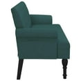 thumbnail image 3 of vidaXL Bench with Backrest Dark Green 120x62x75.5 cm Fabric, 3 of 6