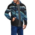 thumbnail image 2 of Wukai Ocean Turtle Print Men's Zip-Up Hoodie,Fleece Full-Zip Hoodie for Men, Hooded Sweatshirt-X-Large, 2 of 5