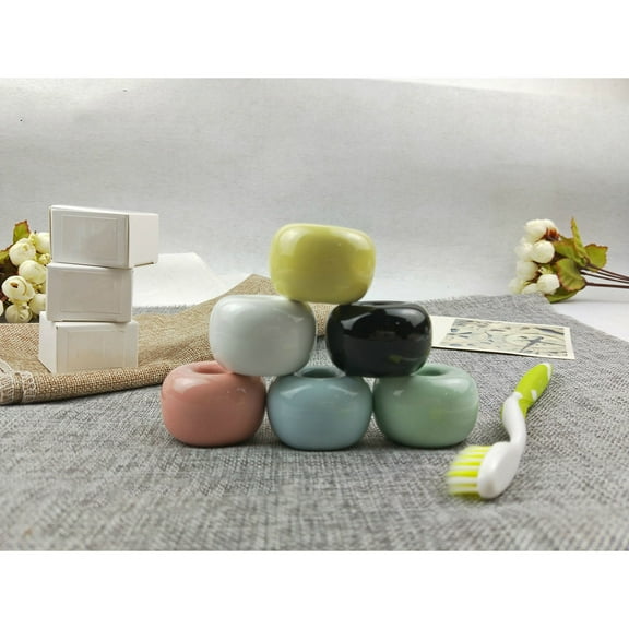 FRCOLOR  2 Pcs Individual Mini Ceramic Toothbrush Holder Eco-friendly