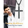 thumbnail image 4 of U7 Stainless Steel Patriotic Black Cross Necklace for Women Men Fashion American Flag Religious Christmas Jewelry Gift, 4 of 9