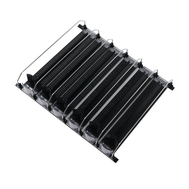 Ancho Ajustable Solicitud De Bebida Autopresionante, Deslizamiento Fácil De Resorte De Gran Capacidad De Gran Capacidad 6 Filas De Soda Puede Organizador Para Refrigeradores Y