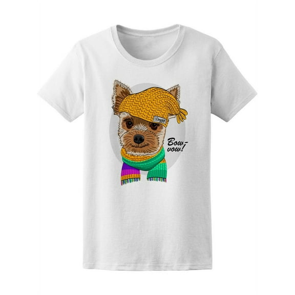 Hipster Dog With Knitted Hat Tee Women's -Image by Shutterstock