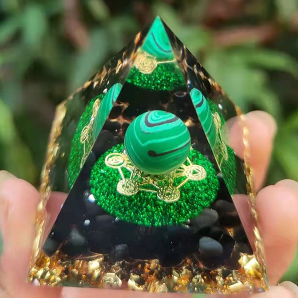 Pirámide de cristal naturalpiedra curativaChakra Reikimanualidades decorativas para el hogar (E) Wdftyju Para estrenar