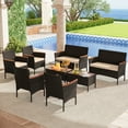 thumbnail image 4 of Gymax 8 Piece Outdoor Patio Rattan Furniture Set Rattan Conversation Set w/ Chairs & Loveseat, 4 of 10