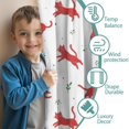 thumbnail image 3 of Blackout Kids Curtains,Red Cat and Leaf White Pattern Children's Insulated Curtains Set Of 2,Bedroom Essentials,Toddler Room Decor 52"x84", 3 of 5