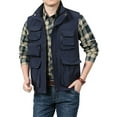 thumbnail image 2 of Gomelly Mens Waistcoat Stand Collar Jacket Vest Casual Outwear Men Regular Fit Holiday Coat Sleeveless Hidden Green 5XL, 2 of 4