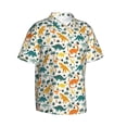 thumbnail image 3 of Xecao Dinosaurs and Tropical Leaves print Hawaiian shirt - a stylish short-sleeve button-down for men, perfect for casual beach and tropical outings., 3 of 9