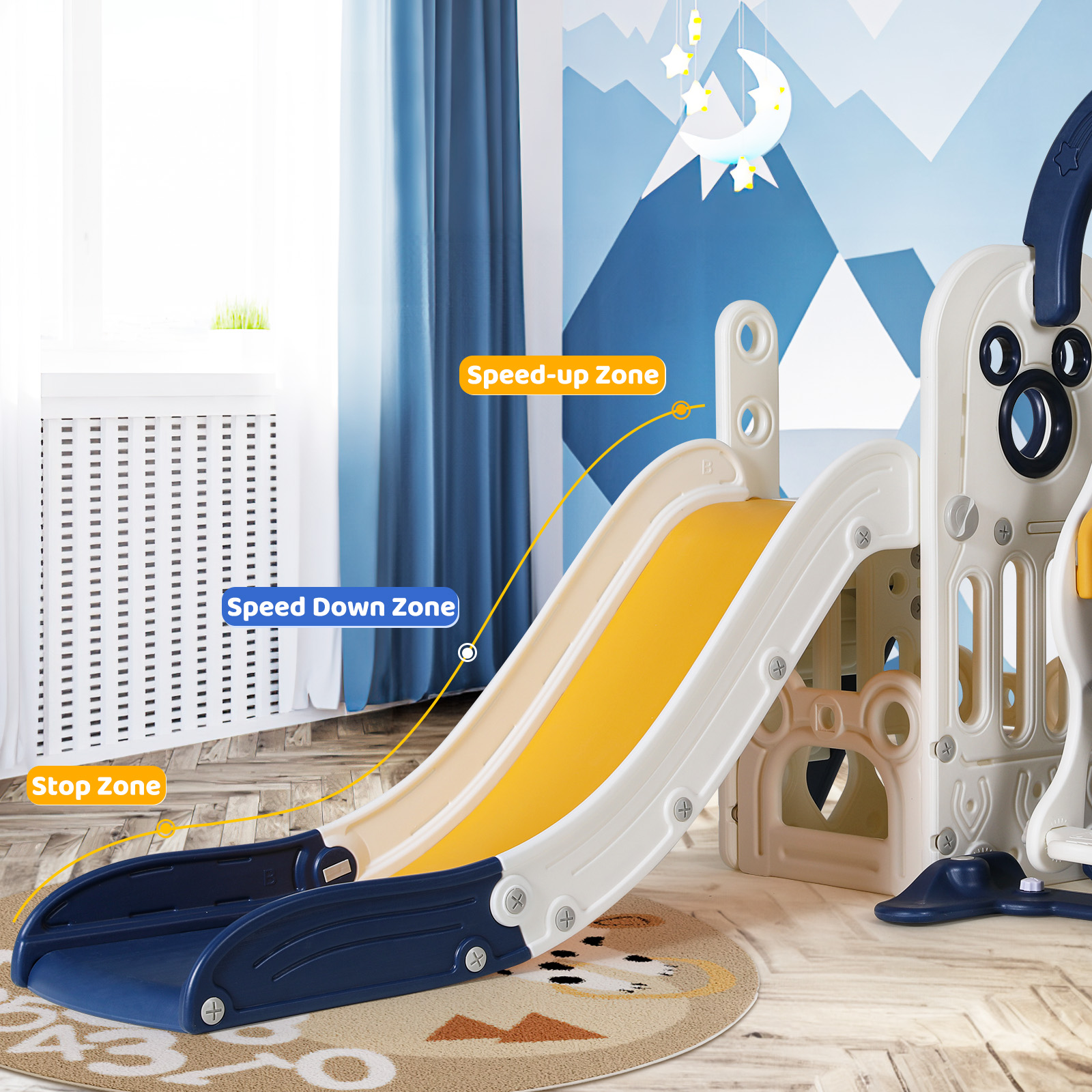 Arlopu Kids Slide and Swing Set Playset photo 6