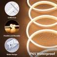 thumbnail image 4 of LED Neon Rope Light, Warm White 12V Silicone Neon Rope Light, 16.4Ft/5M Waterproof Flexible DIY Cuttable LED Strip Lights for Bedroom Party Festival Indoor Outdoor Decor (Power Adapter not Included), 4 of 6