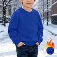 thumbnail image 2 of LTTVQM Boys' Long Sleeve Pullover Sweatshirt Solid Crewneck Top Soft Casual Wear For Outdoor Play And School Royal Blue 9-10Years, 2 of 8
