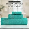 thumbnail image 4 of Superior Wisteria Floral Cotton Bath Towels, Set of 2, Turquoise, 4 of 8