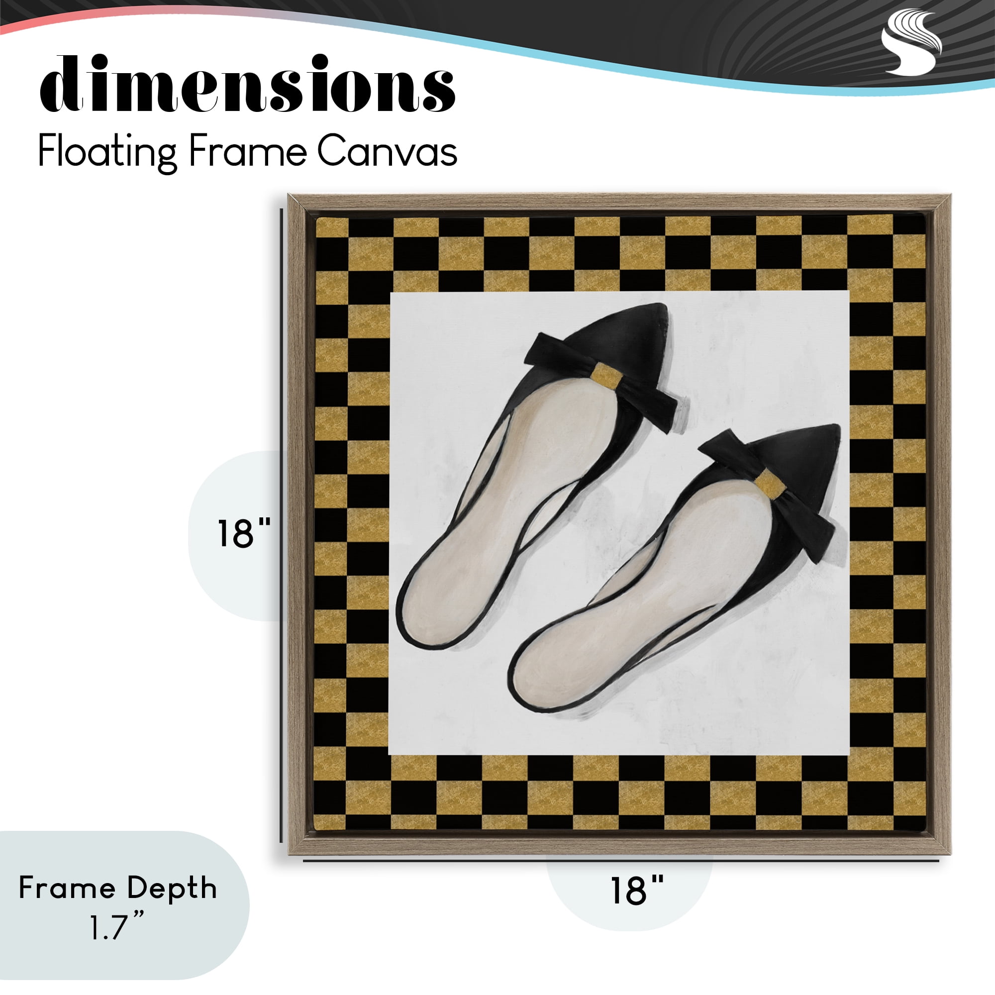 Stupell Industries Sleek Black Sliders Brown Framed Floater Canvas Wall Art, design by Lorenzo Collective