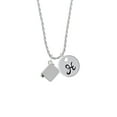 thumbnail image 2 of Delight Jewelry Silvertone Book Silvertone Script Initial Disc - H - Charm Necklace, 20"+3", 2 of 4