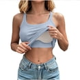 thumbnail image 3 of TARIENDY Racerback Workout Tank Tops for Women Built-in-Bra Ribbed Sleeveless Tops Wide Straps Scoop Neck Cami Shirts Plus Size Slim Fit Basic Shirt Light Blue XXL, 3 of 10