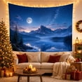 thumbnail image 3 of Full Moon Over Mountains and Mirror Lake, Serene Celestial for Nature Lovers, Night Sky Wall Art, Housewarming Gift, Tapestry Wall Hanging for Bedroom, Living Room and Dorm, 3 of 7